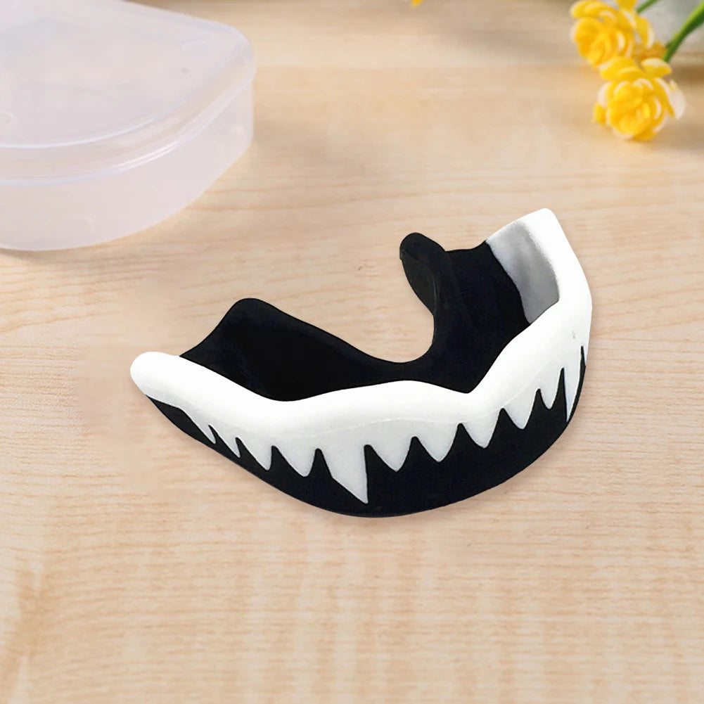 Boxing Gum Shield Mouth Guard with Storage Box MMA Martial Arts Mouth Guard Adults Junior Mouth Guard for Contact Combat Sport