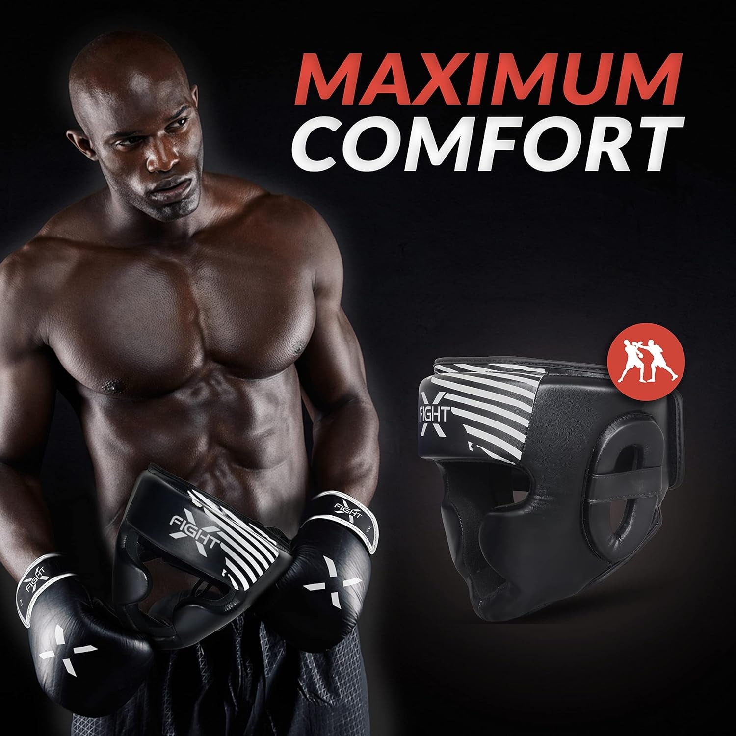 Boxing Headgear for Men & Women, Synthetic Leather MMA Training Equipment, Muay Thai, Kickboxing and UFC Sparring Headgear for Youth