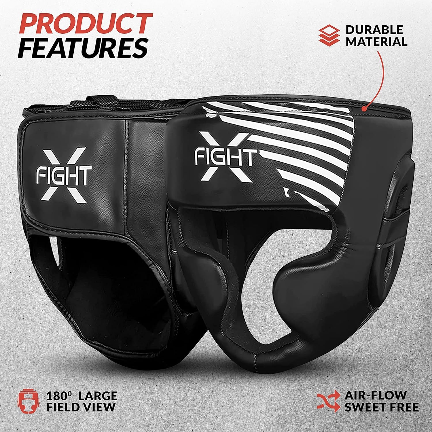 Boxing Headgear for Men & Women, Synthetic Leather MMA Training Equipment, Muay Thai, Kickboxing and UFC Sparring Headgear for Youth
