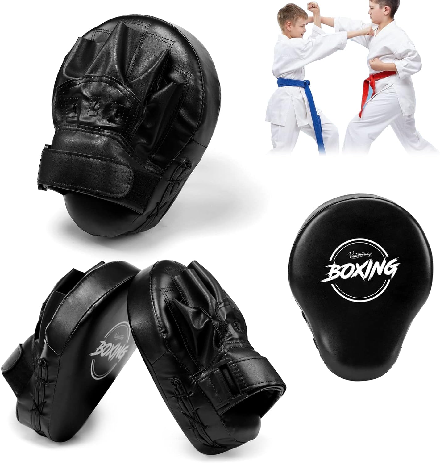 Boxing Curved Focus Punching Mitts- Leatherette Training Hand Pads