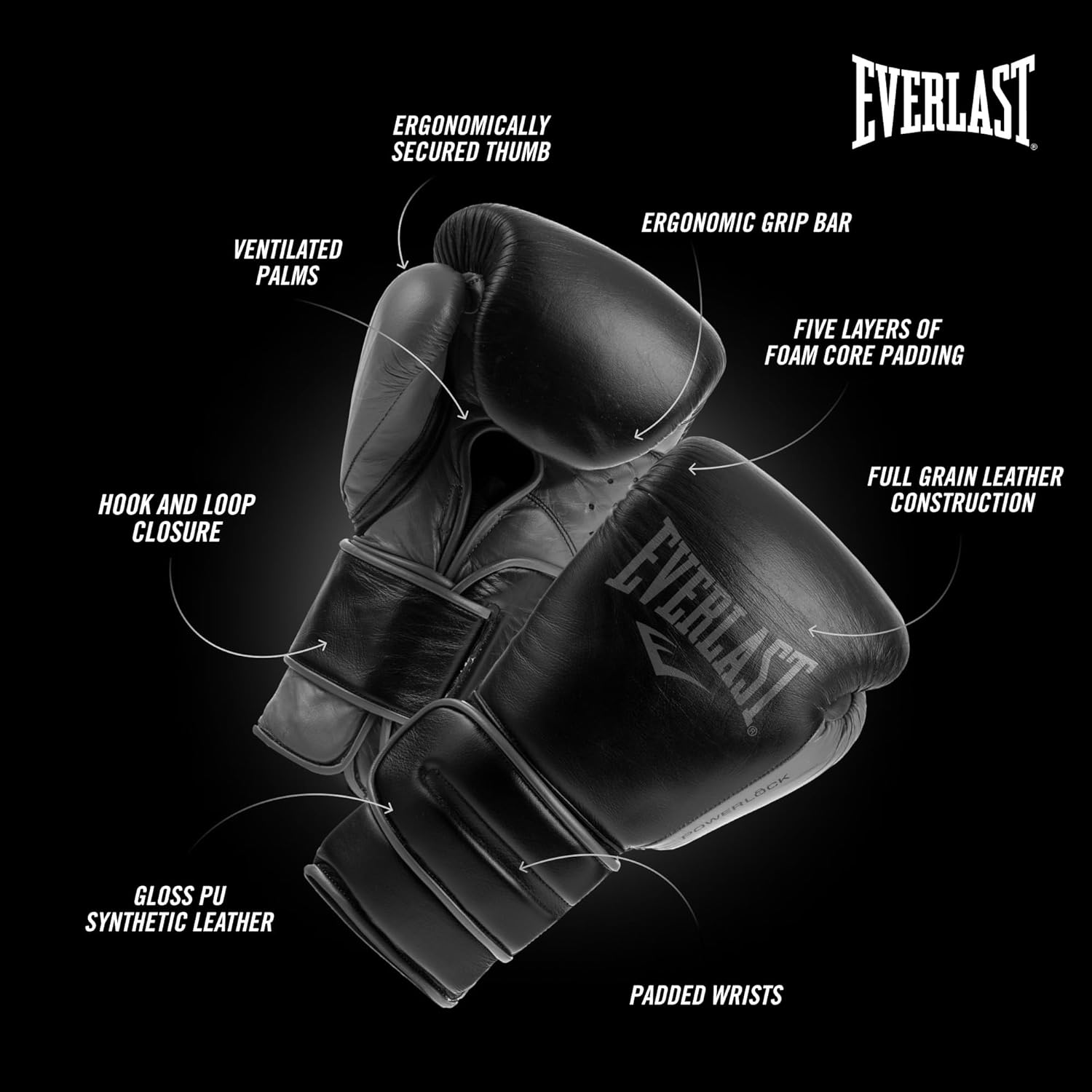 Powerlock 2 Hook & Loop Boxing Gloves | Fight Training Gloves | Hook and Loop with Durable Hand & Wrist Support | Heavy Bag & Fitness Training