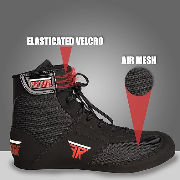 FISTRAGE Boxing Shoes Lightweight Leather Fight Boots