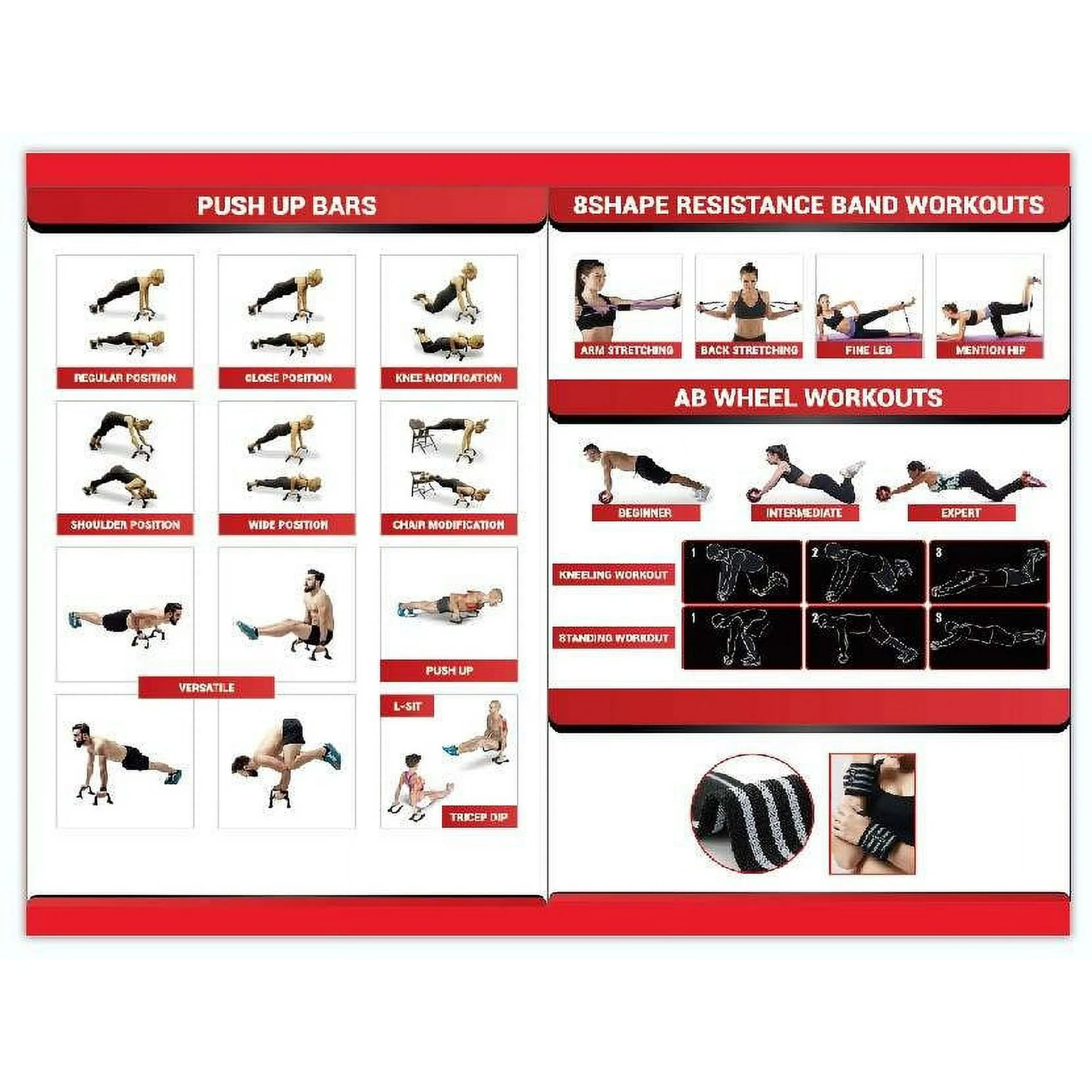 17-in-1 Ab Roller Wheel Kit Core & Home Gym Workout Set