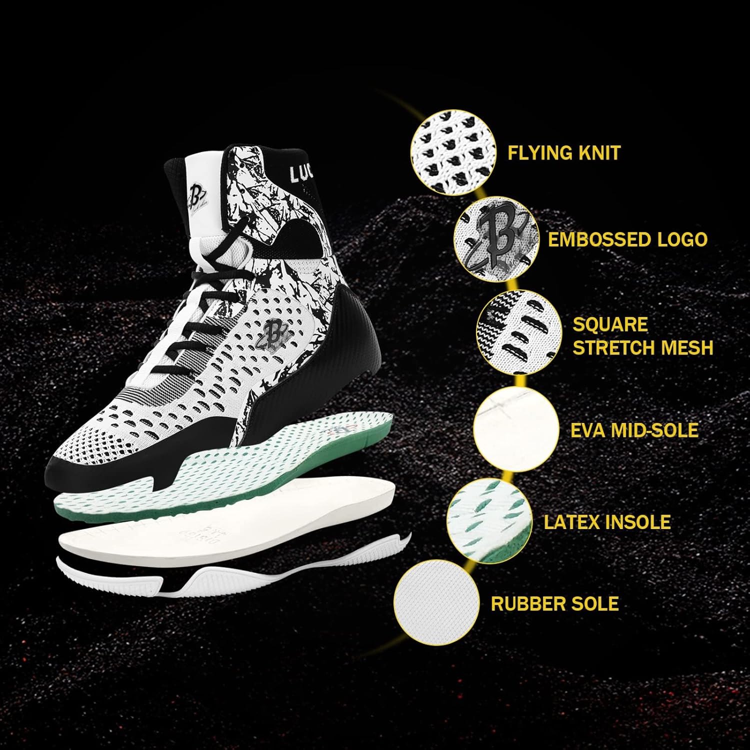 High Top Boxing Shoes for Training, MMA & boxing