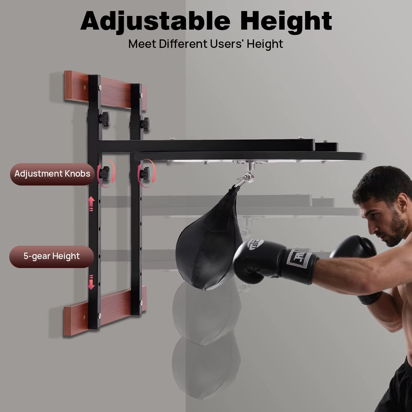 Heavy Duty Adjustable Speed Bag Platform Kit,Professional Wall Mounted Punching Ball Speed Bag Kit for Boxing Training, Exercise