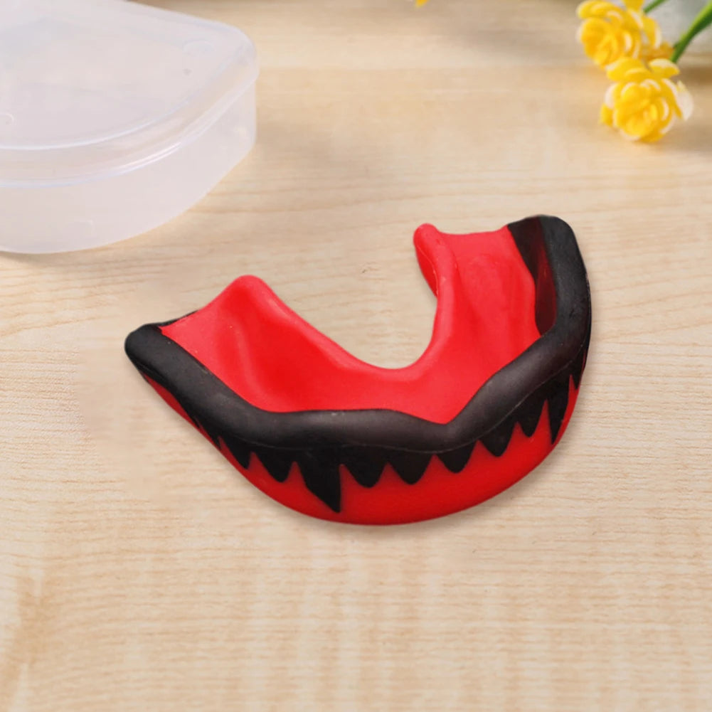 Boxing Gum Shield Mouth Guard with Storage Box MMA Martial Arts Mouth Guard Adults Junior Mouth Guard for Contact Combat Sport