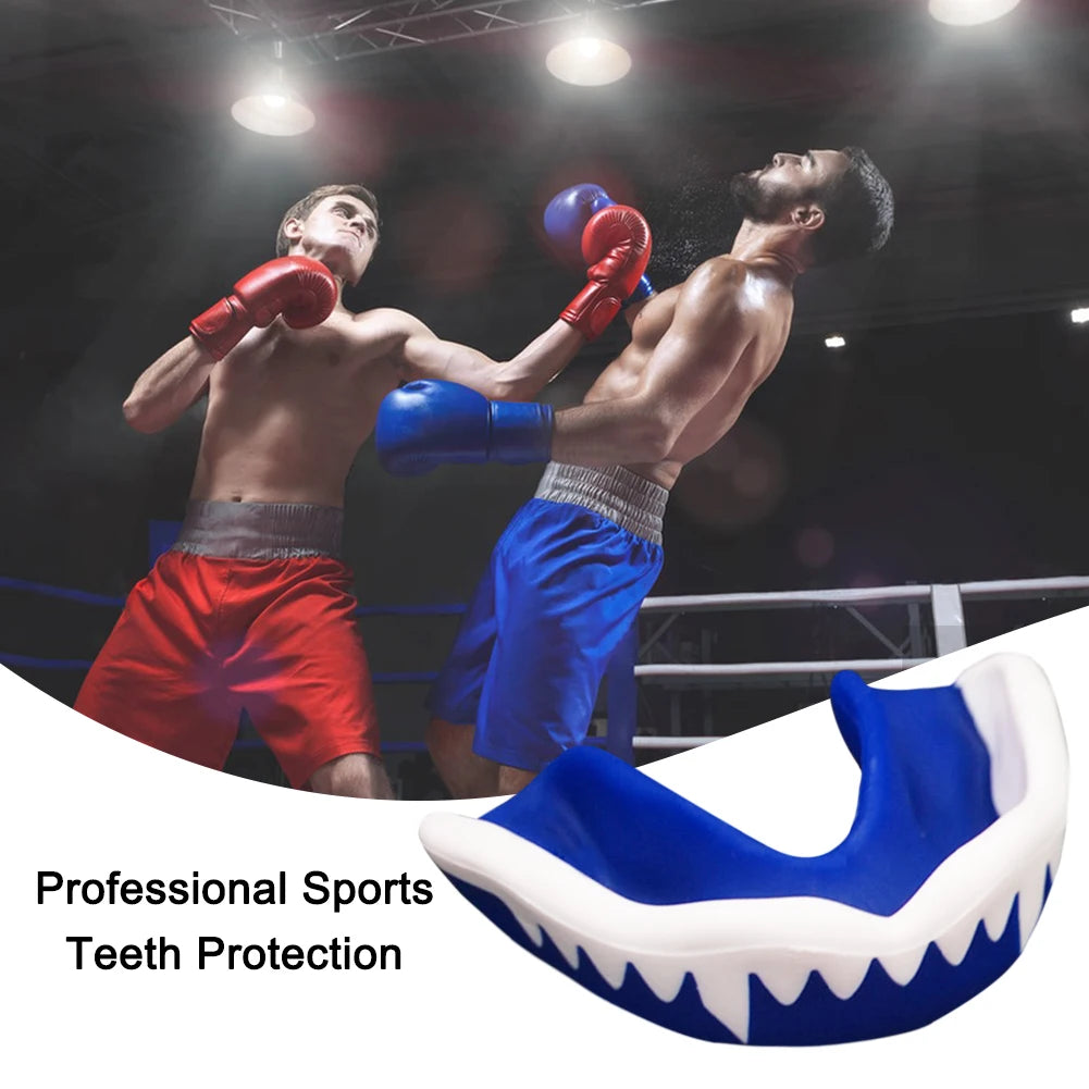 Boxing Gum Shield Mouth Guard with Storage Box MMA Martial Arts Mouth Guard Adults Junior Mouth Guard for Contact Combat Sport
