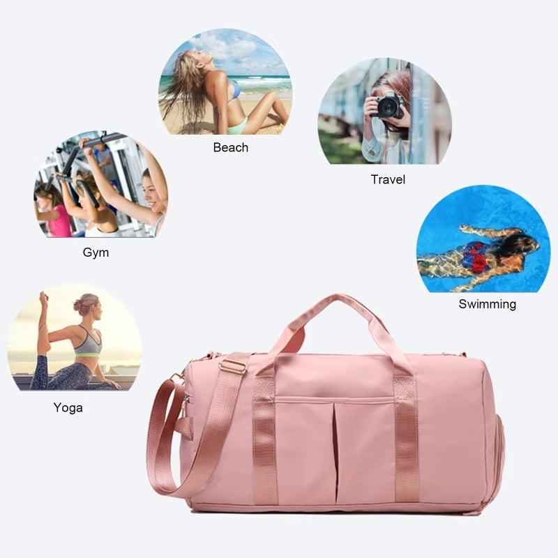 Lightweight Women’s Gym Bag Spacious Handbag with Shoe Compartment for Yoga