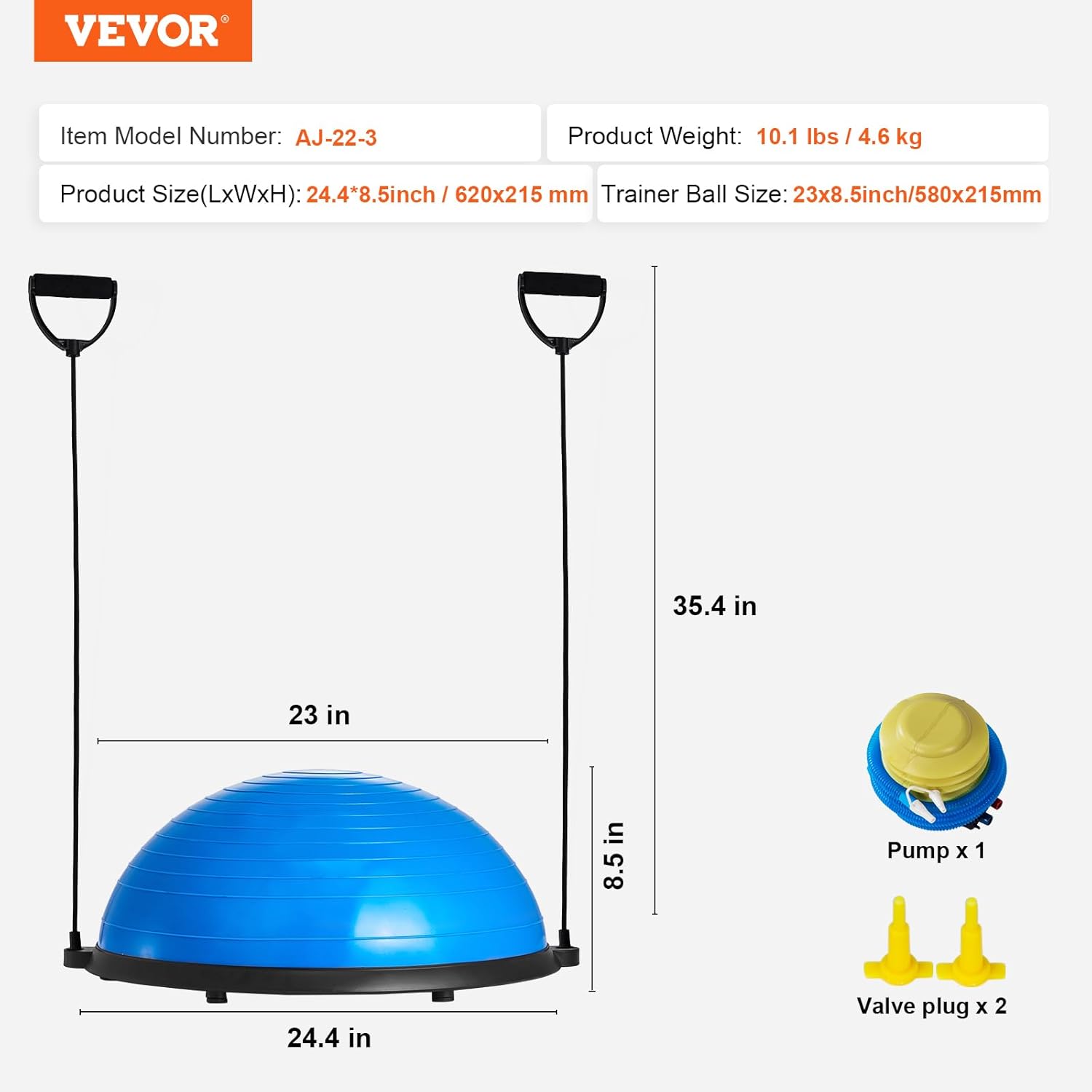 Yoga Balance Ball Half Exercise Ball for Strength, Core & Stability Training