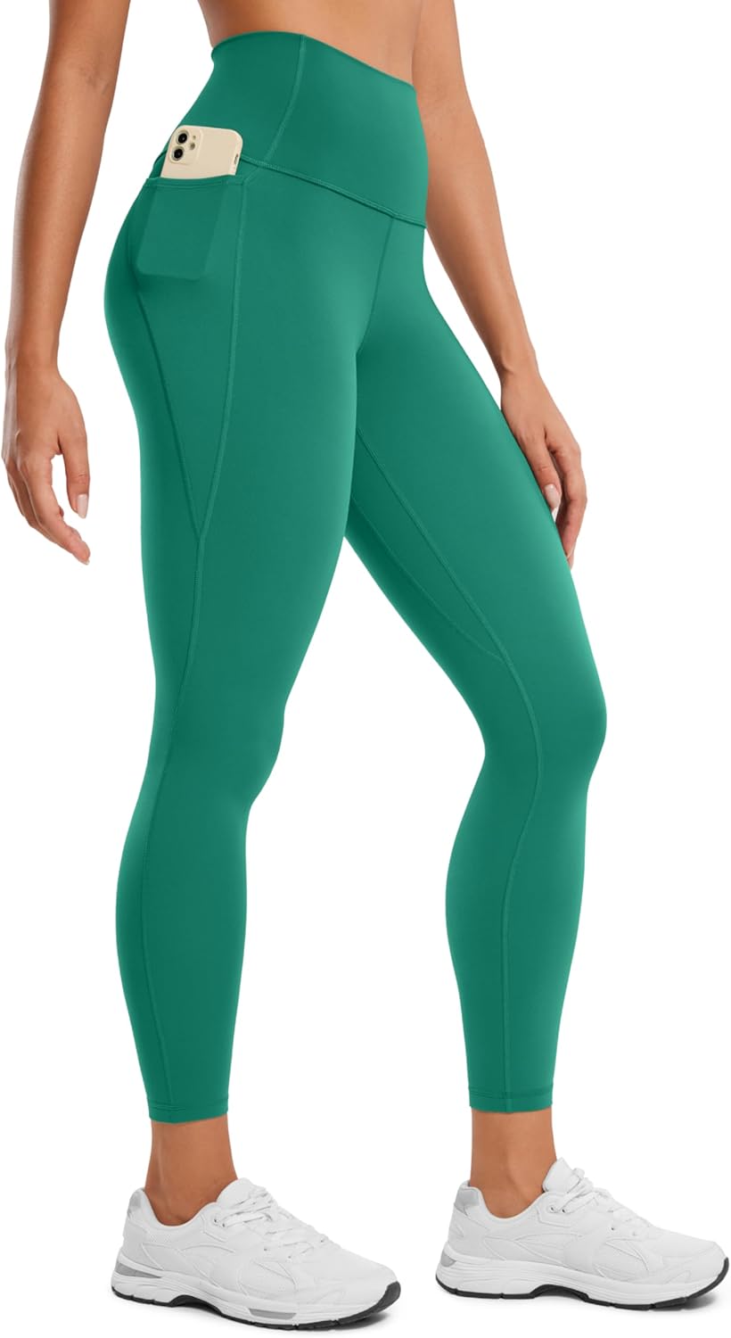Womens Butterluxe Workout Leggings 25 Inches - High Waisted Gym Yoga Pants with Pockets Buttery Soft