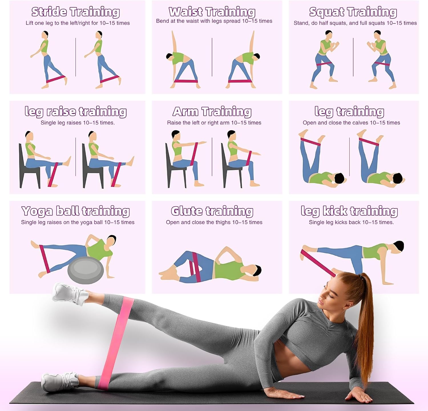 Resistance Loop Exercise Bands Elastic Bands for Home Fitness & Strength Training