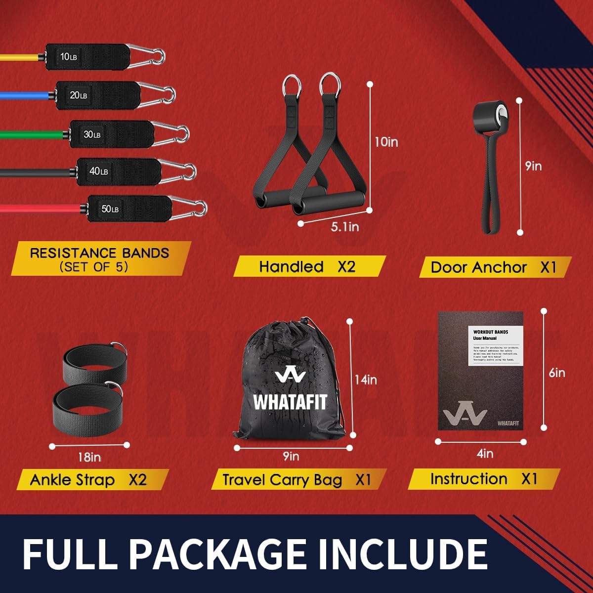 Resistance Workout Bands with Handles Ideal for Full Body Fitness Training