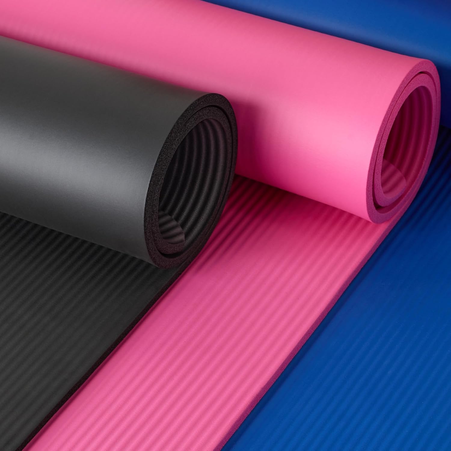Yoga Mat with Extra Cushioning and Carry Strap Ideal for Exercise & Gym Use