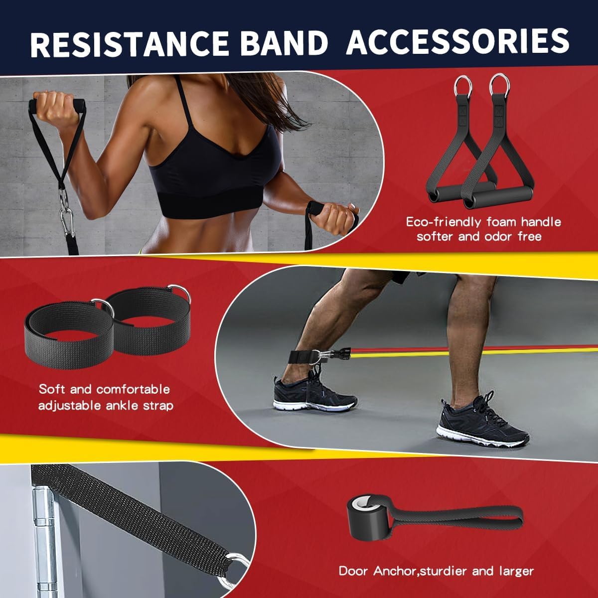 Resistance Workout Bands with Handles Ideal for Full Body Fitness Training