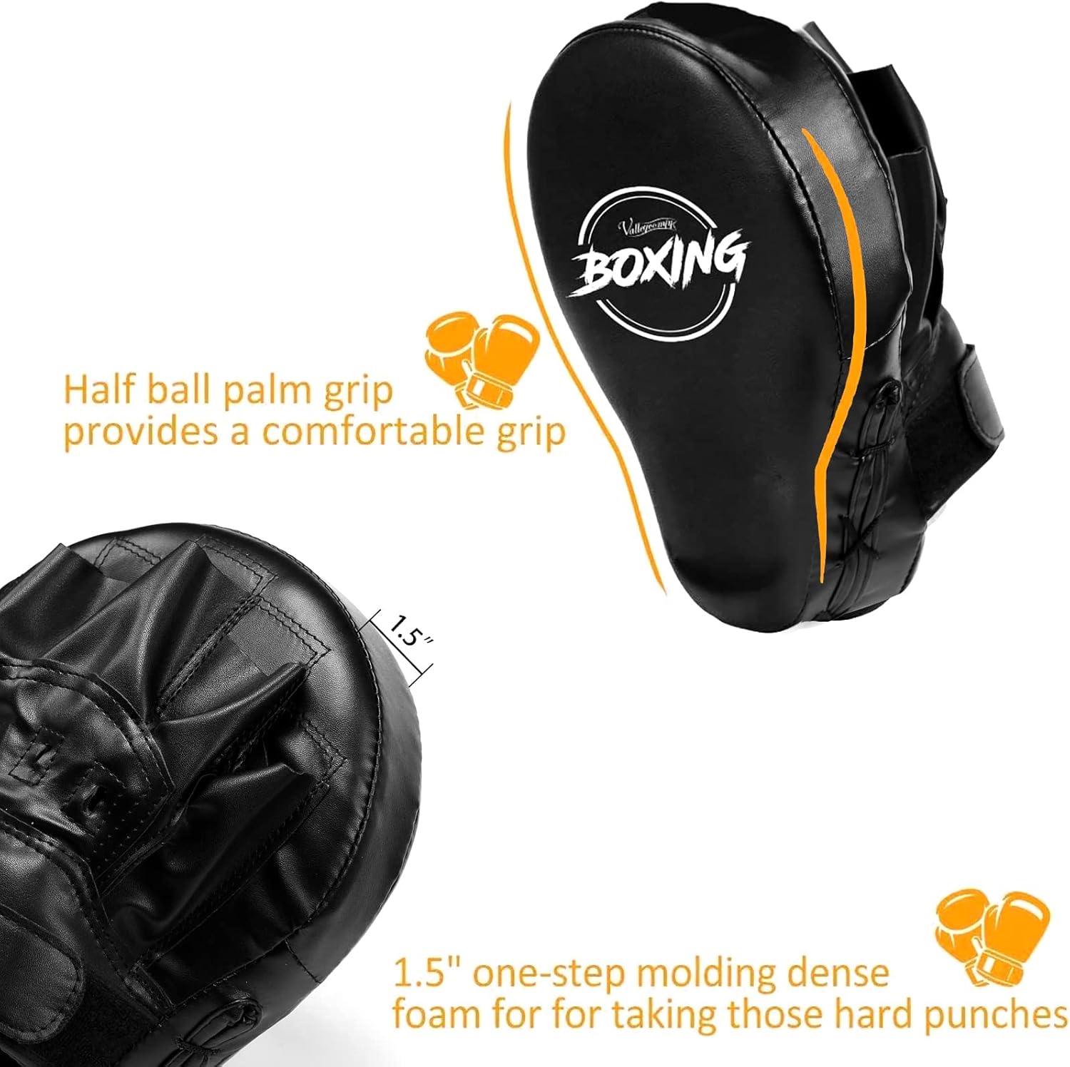 Boxing Curved Focus Punching Mitts Leatherette Training Hand Pads