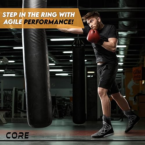 Lightweight Breathable Lace up Boxing Training Shoes with High Support