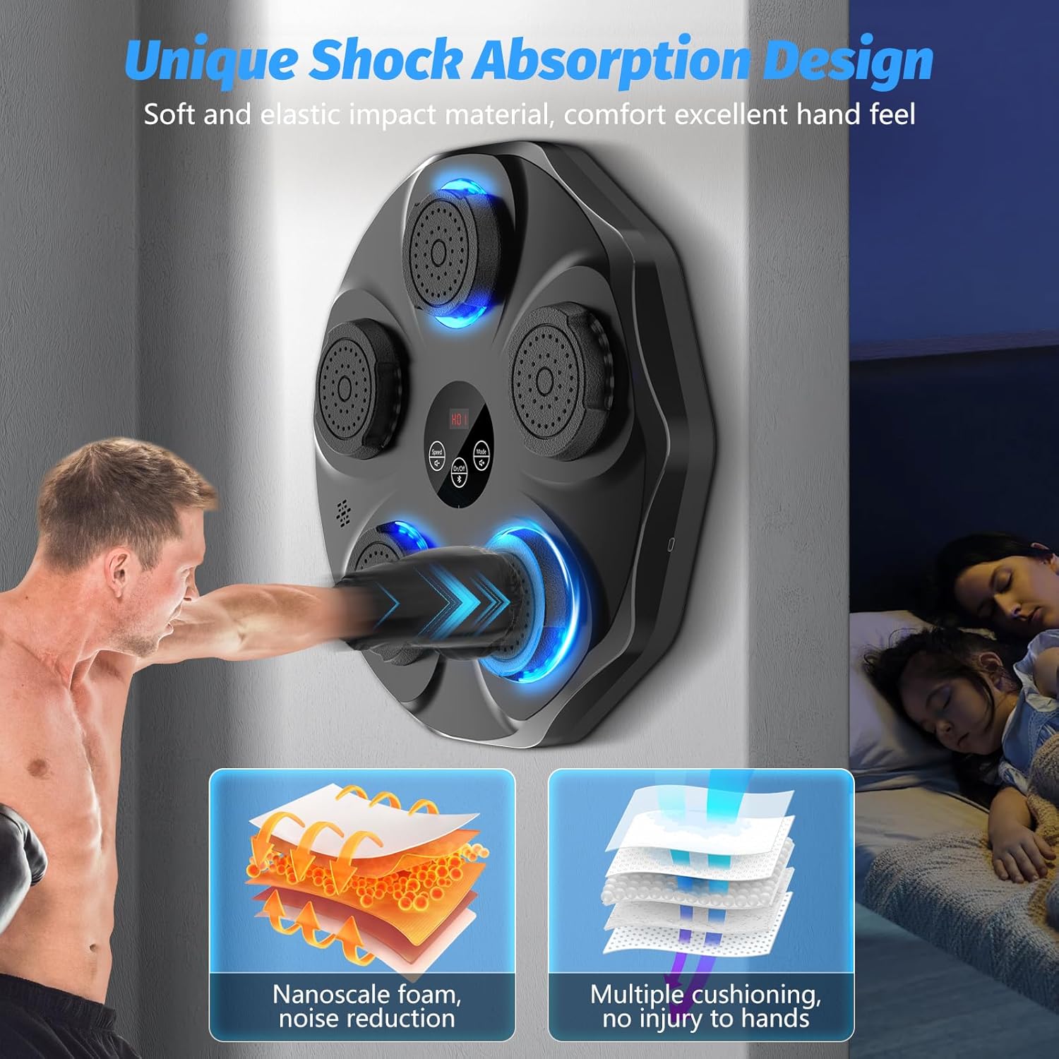 Large Interactive Music Boxing Target with Gloves