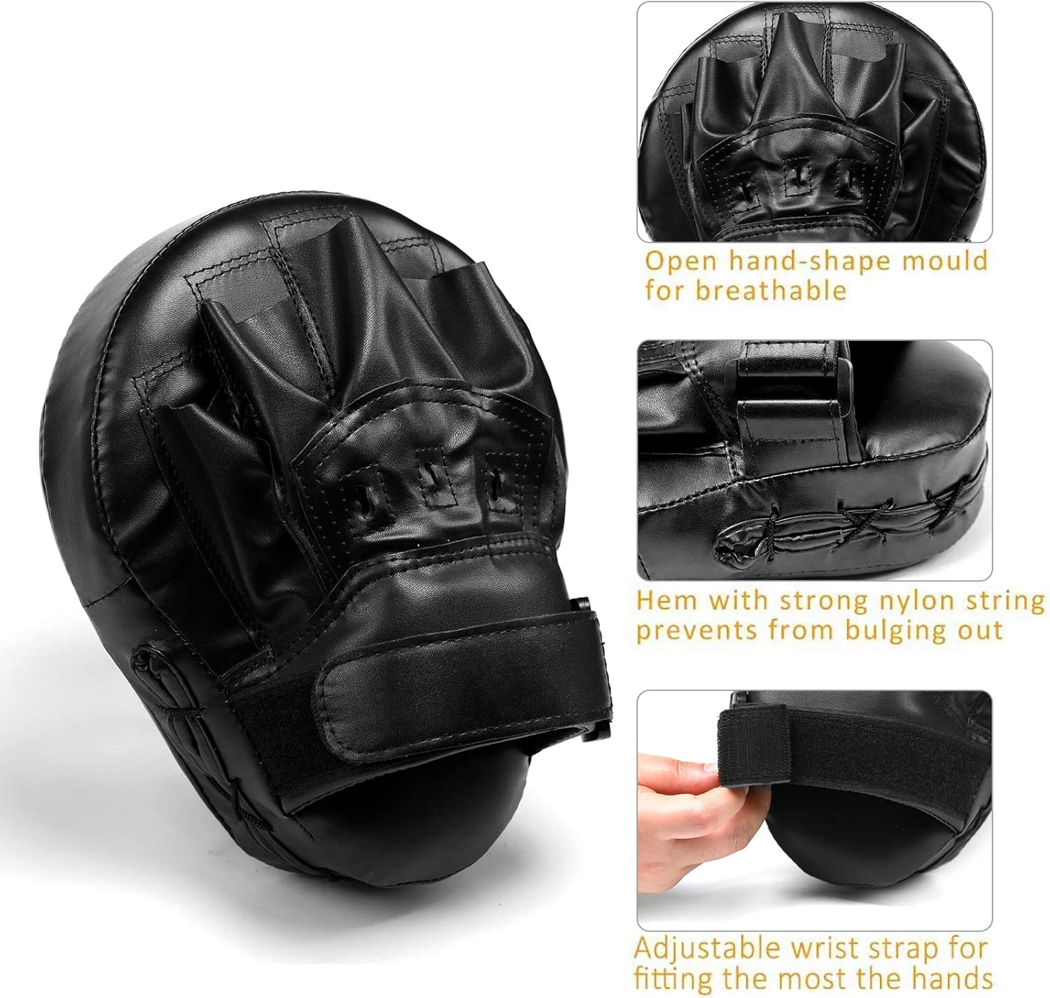Boxing Curved Focus Punching Mitts Leatherette Training Hand Pads