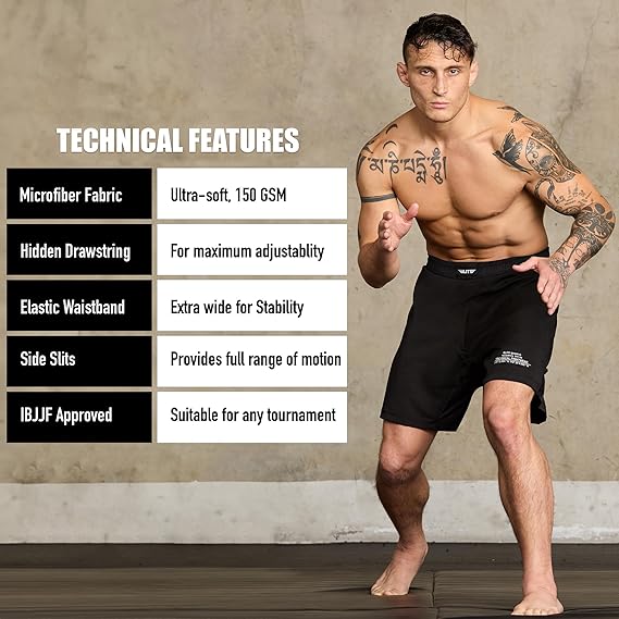 Elite BJJ Shorts for Men MMA & Jiu Jitsu Training Wear