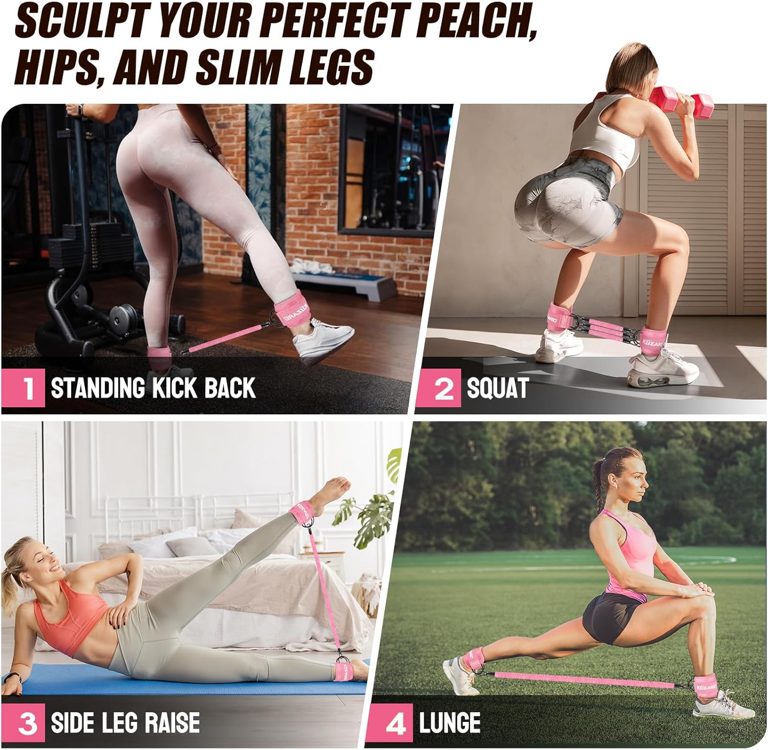 Ankle Exercise Bands for Women Leg and Glutes Resistance Workout Bands