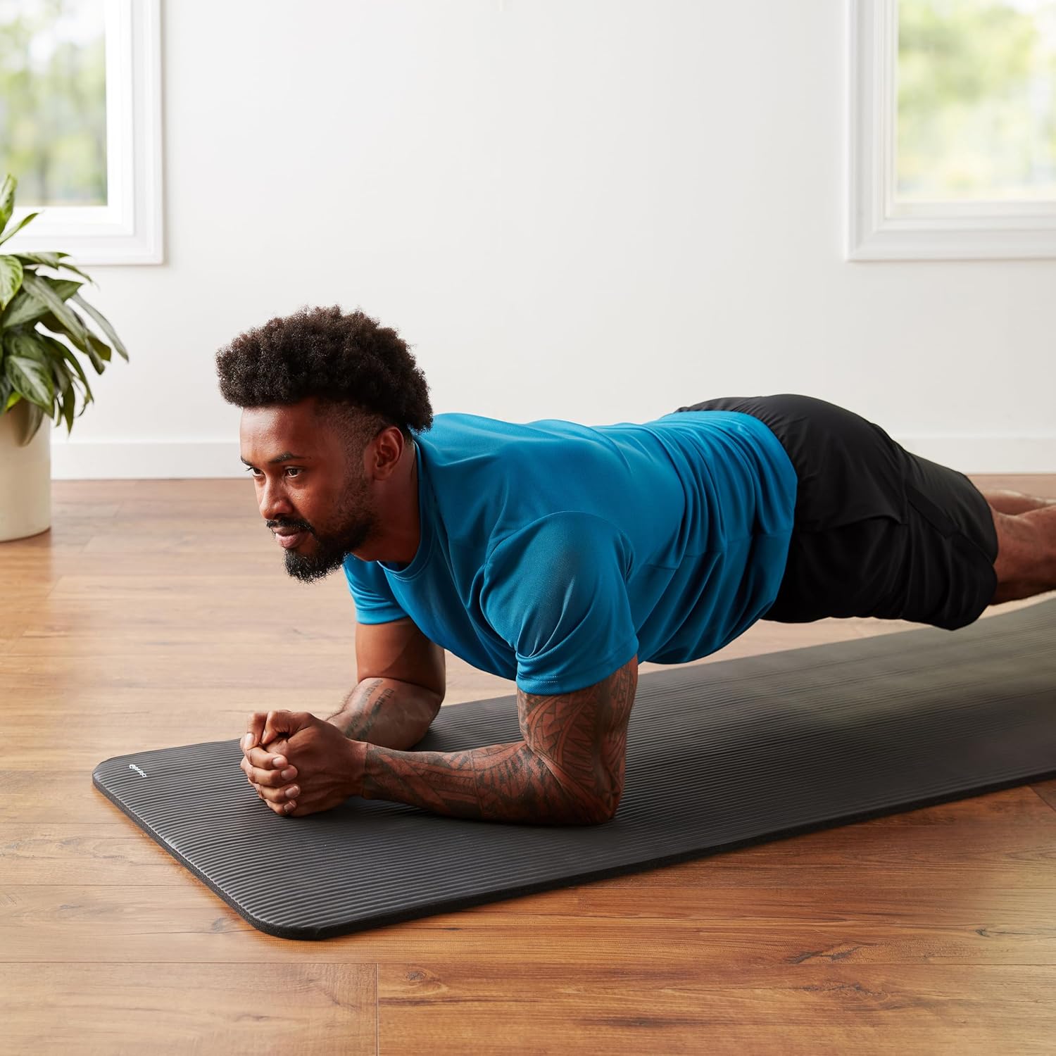 Yoga Mat with Extra Cushioning and Carry Strap Ideal for Exercise & Gym Use