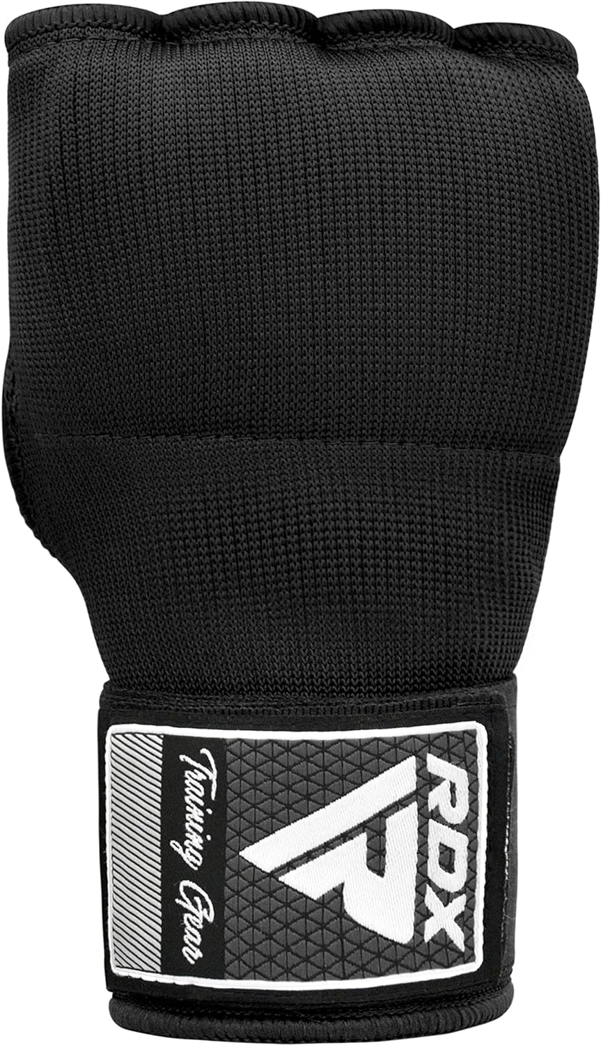 Gel Boxing Hand Wraps Inner Gloves Men Women, Quick 100Cm Long Wrist Straps, Elasticated Padded Fist under Mitts Protection, Muay Thai MMA Kickboxing Martial Arts