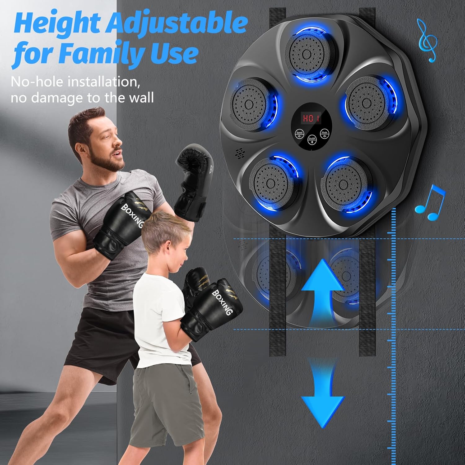 Large Interactive Music Boxing Target with Gloves