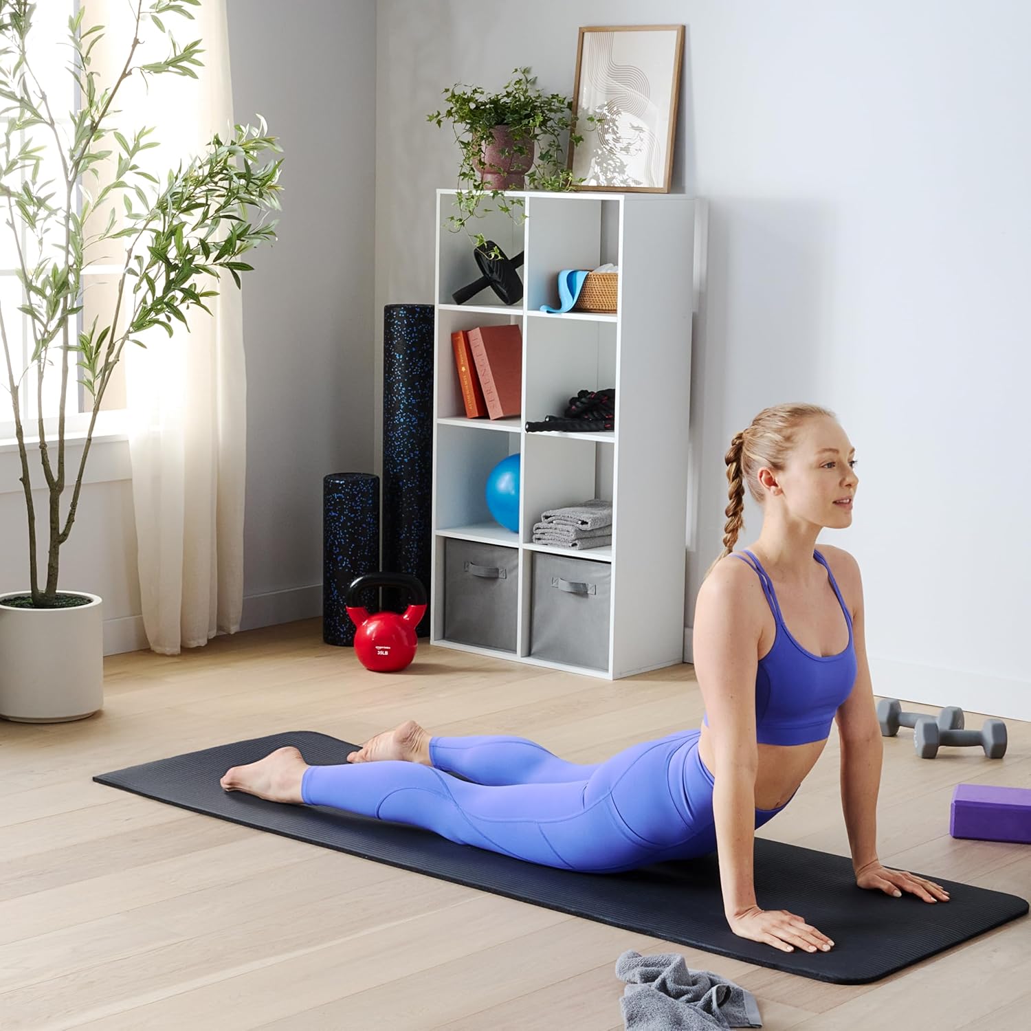 Yoga Mat with Extra Cushioning and Carry Strap Ideal for Exercise & Gym Use