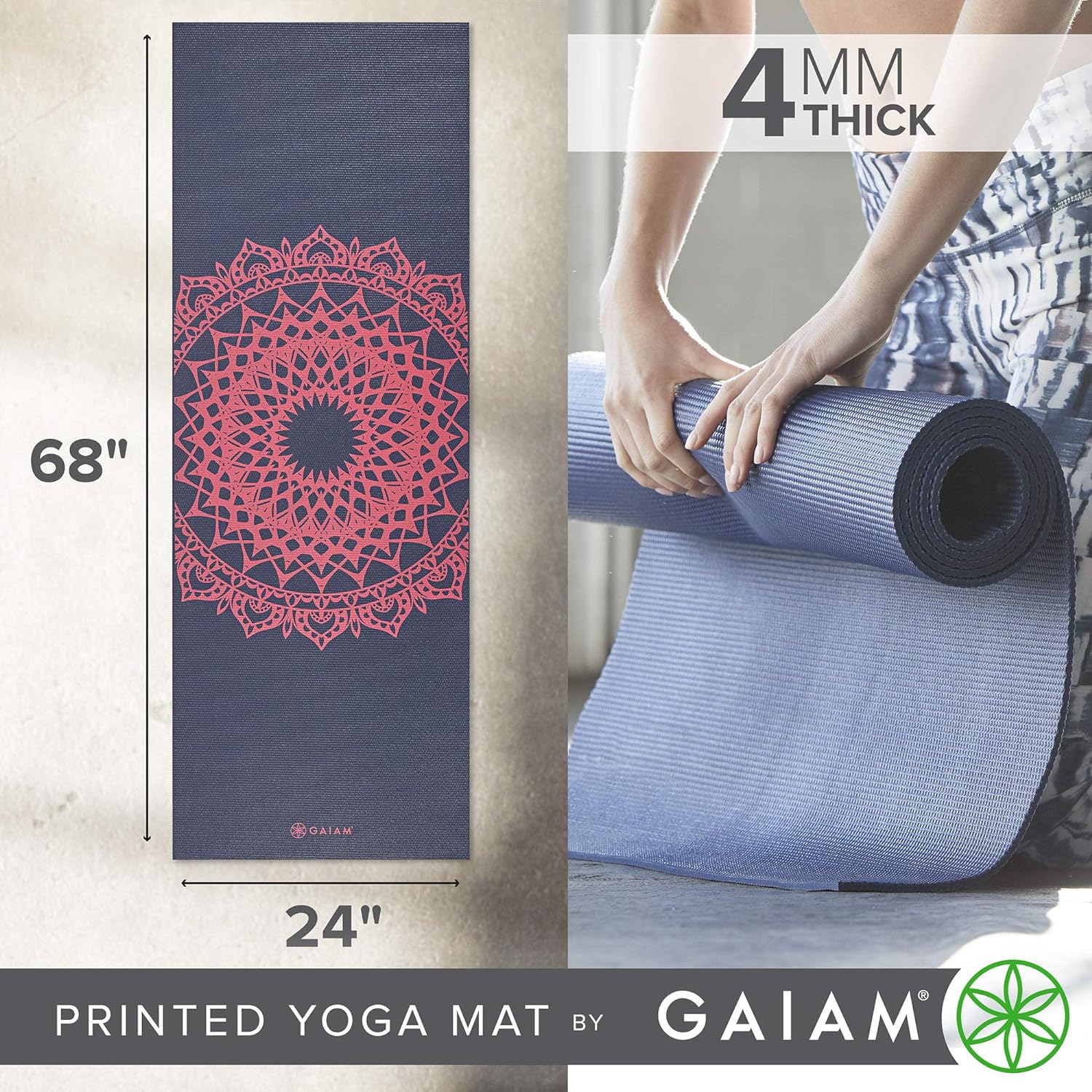Multi-Purpose Printed Yoga Mat Non-Slip & Durable for Fitness Workouts