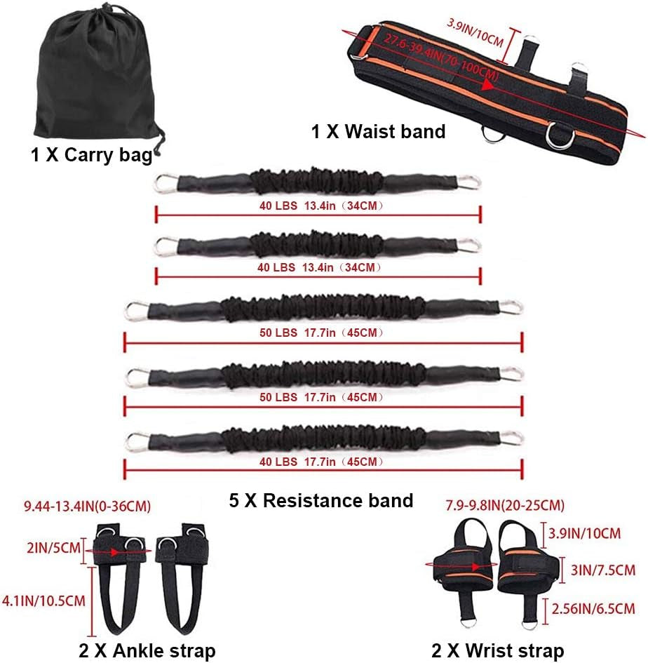 Multi-Sport Leg Resistance Bands Agility & Strength Training System