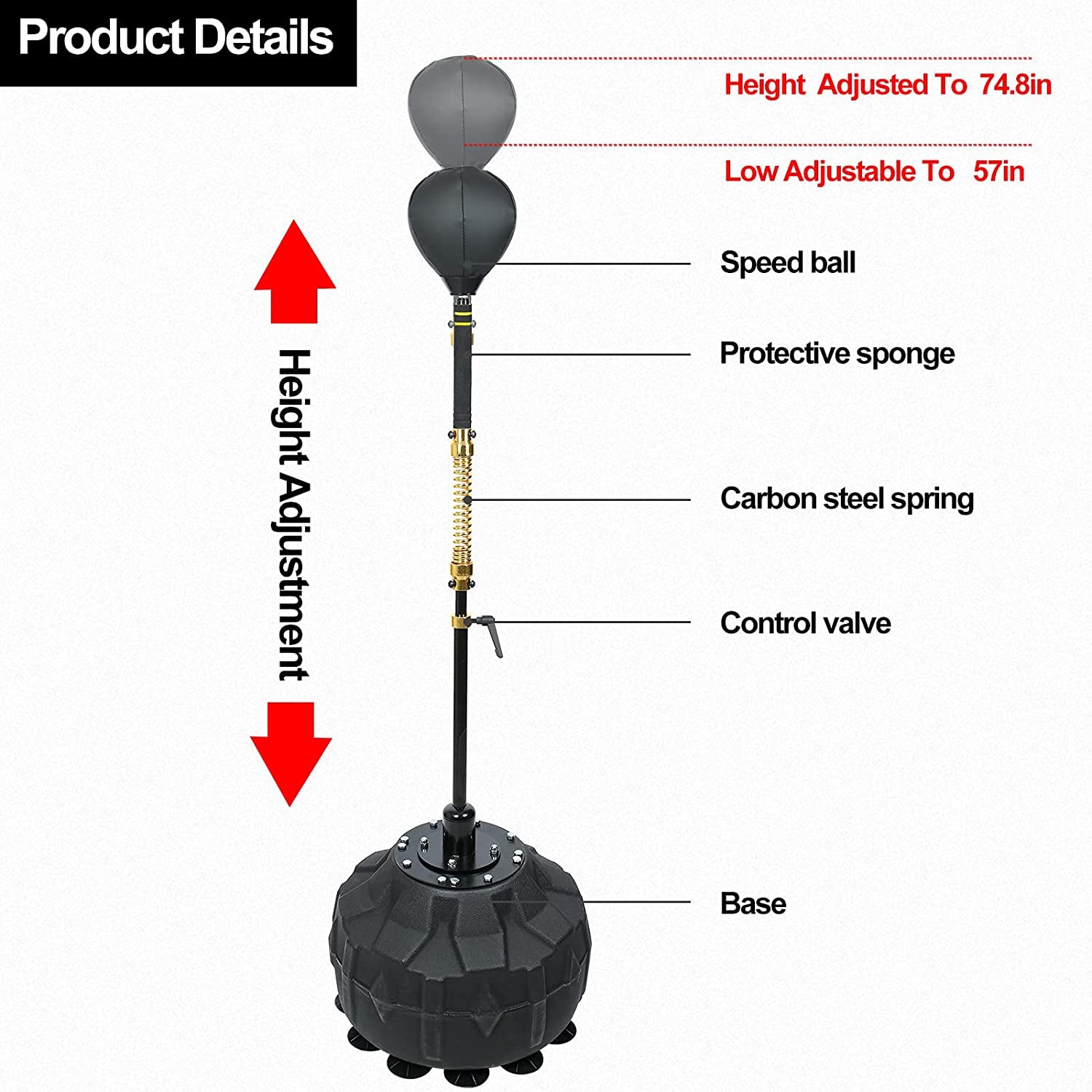 Heavy Duty Boxing Speed Bar Adjustable Height for Boxing Skills Training