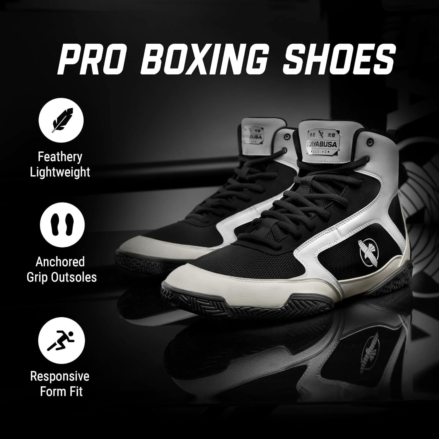 HAYABUSA Pro Boxing Shoes High-Performance Footwear for Boxing Training