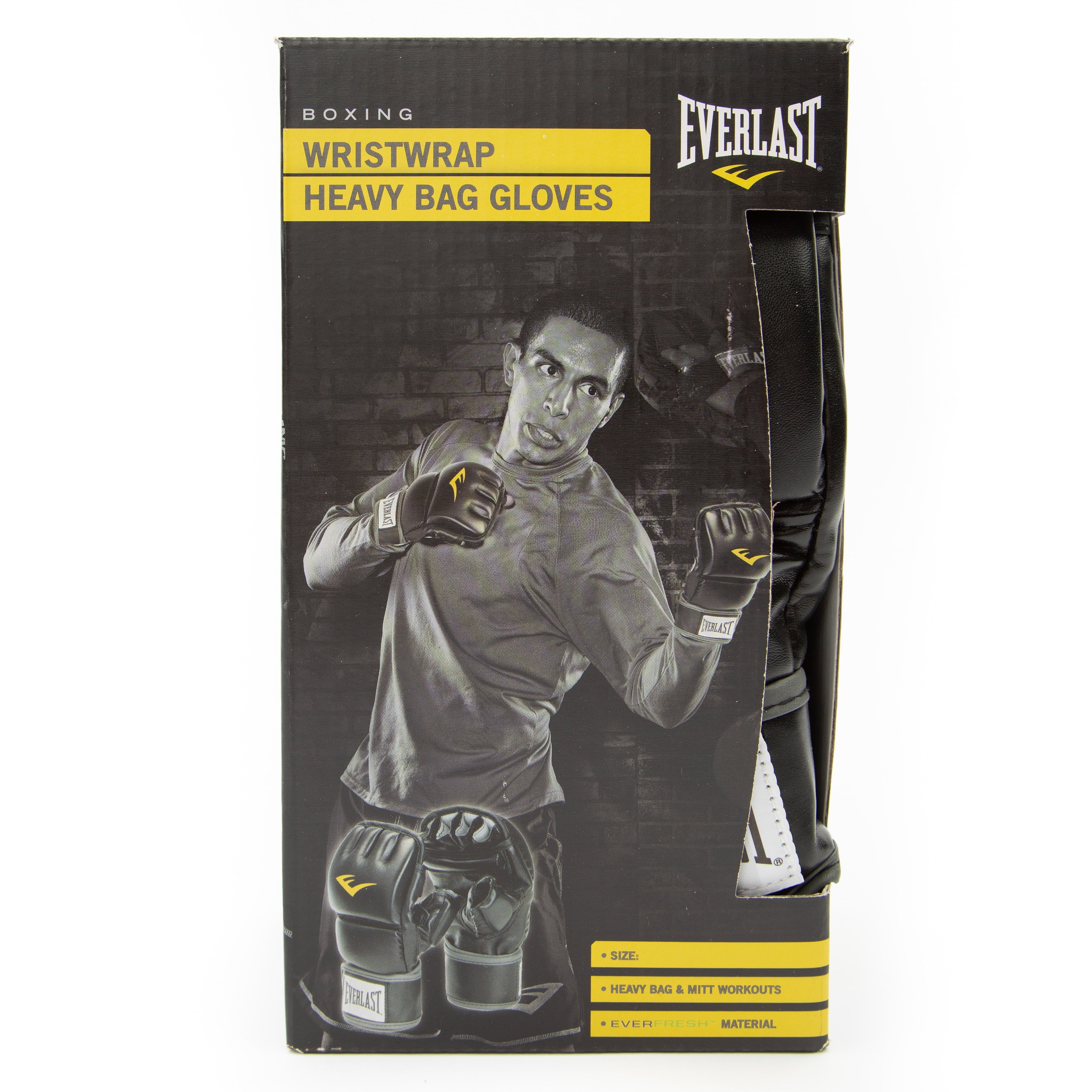 Everlast Black Boxing Gloves Wristwrap Design for Heavy Bag Workouts