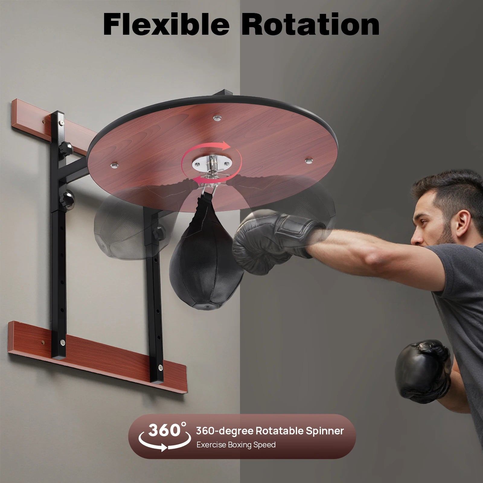 Heavy Duty Adjustable Speed Bag Platform Kit,Professional Wall Mounted Punching Ball Speed Bag Kit for Boxing Training, Exercise